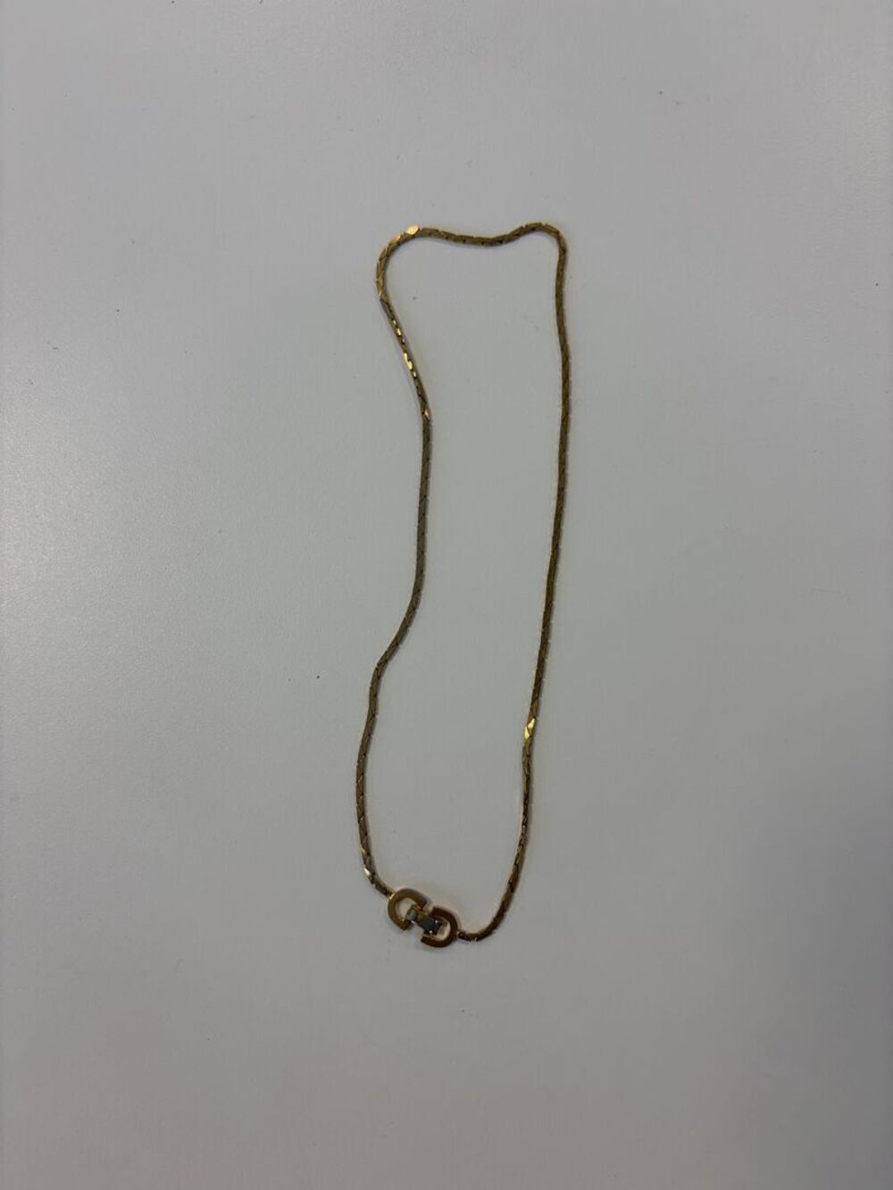 Christian Dior Vintage Gold Tone CD Logo Necklace